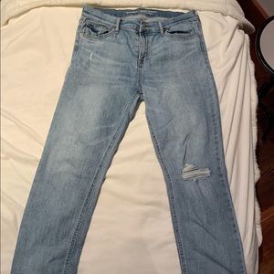 Old Navy slim fit distressed light wash jeans